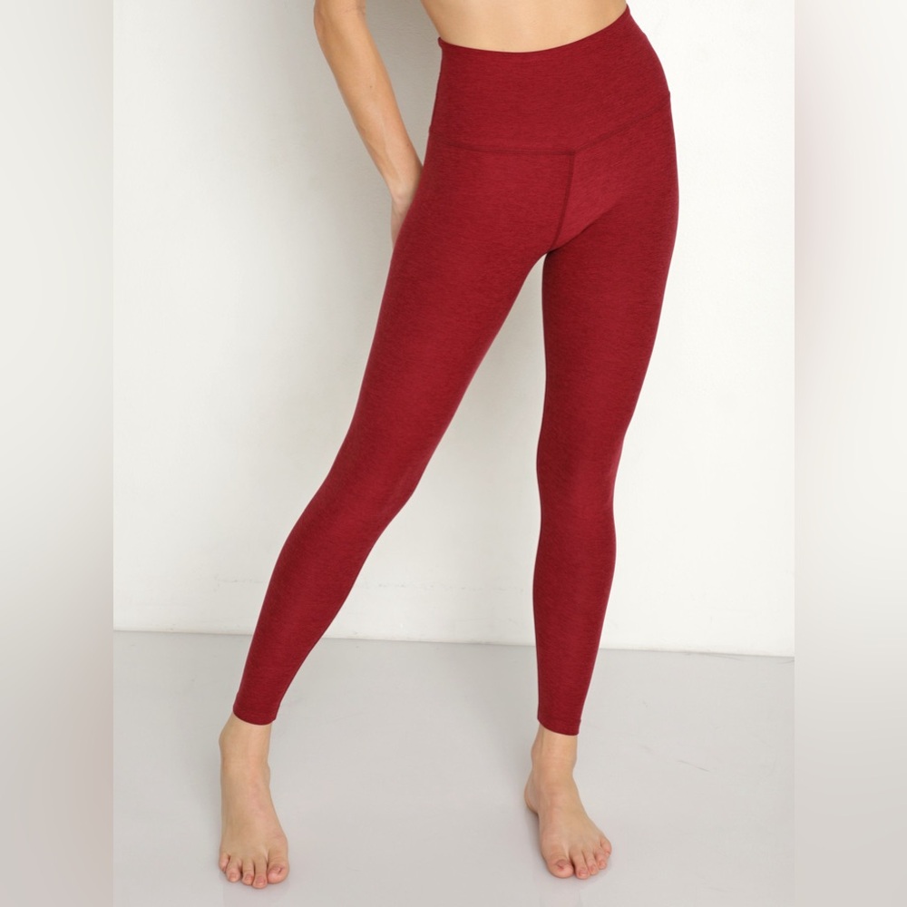 Beyond Yoga High-Waist Seamless Leggings in Burgundy